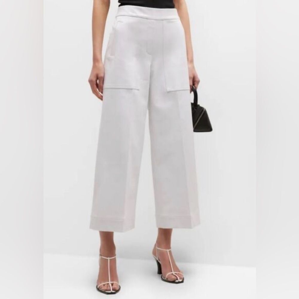 Nwt Spanx On The Go Cropped Wide Leg Pants White